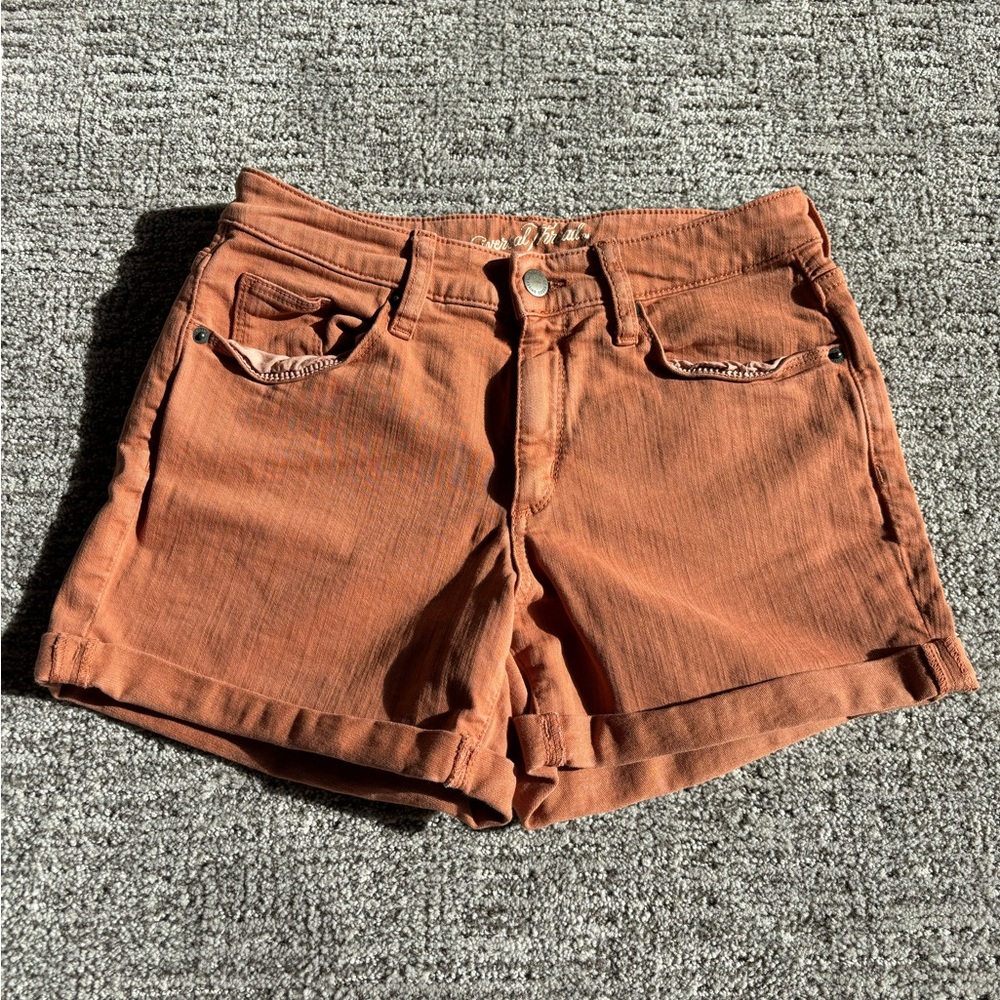 Women’s High Rise Burnt Orange Jean Short